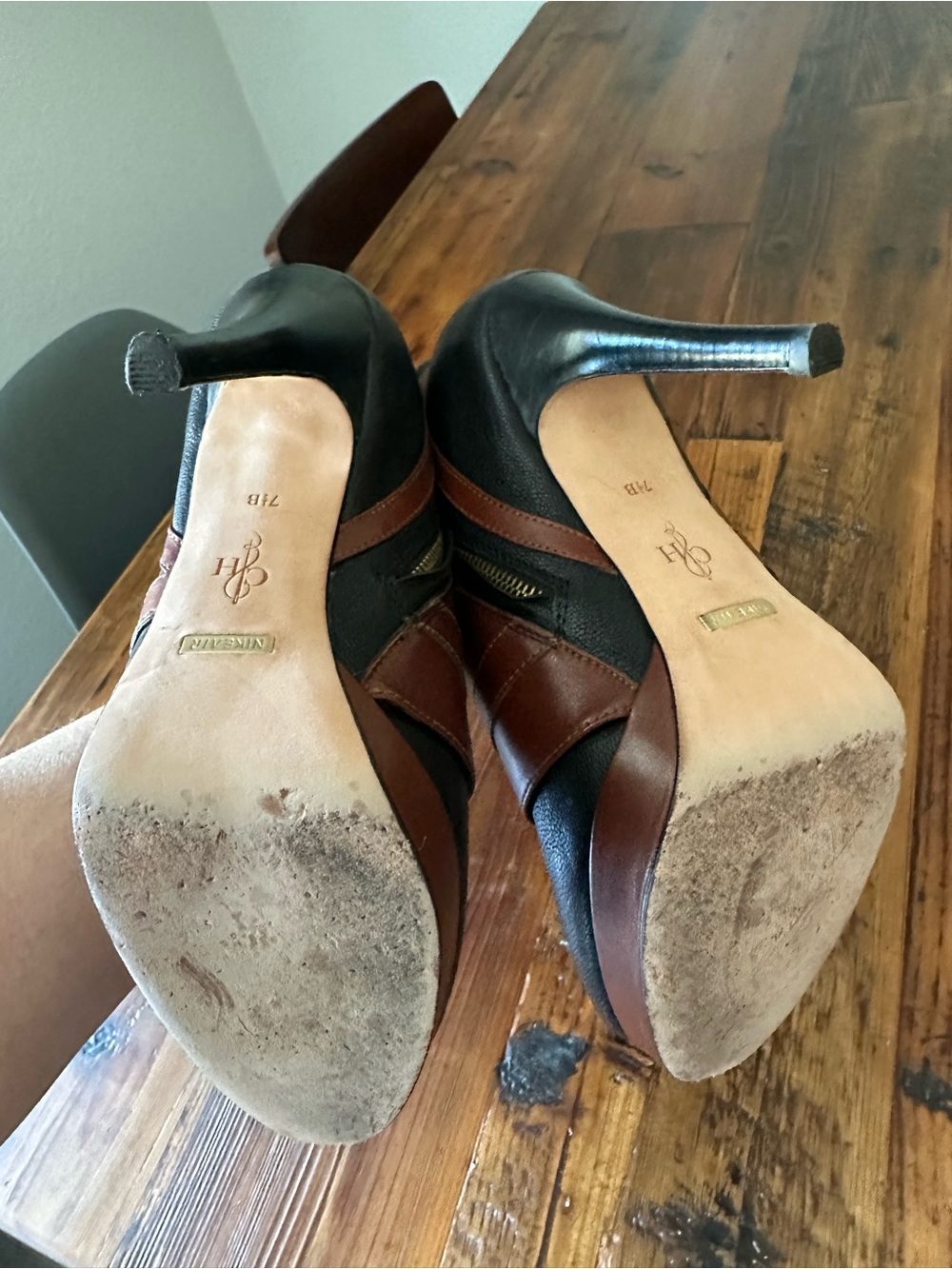 Cole Haan Black and Brown Strappy Ankle Booties - Picture 5 of 5